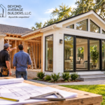 Contractor helping a homeowner plan a home addition by Beyond Average Builders