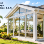 Sunroom addition in Jacksonville FL with glass windows and Florida-style landscaping